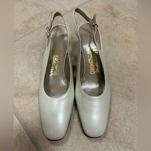 Salvatore Ferragamo White Leather Shoes